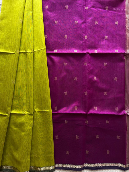 OLIVE | MAGENTA MAHESHWARI SAREE