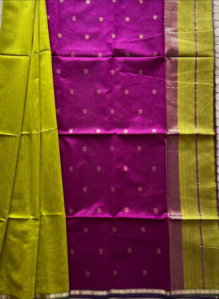 OLIVE | MAGENTA MAHESHWARI SAREE