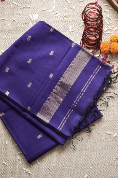 PURPLE MAHESHWARI SAREE