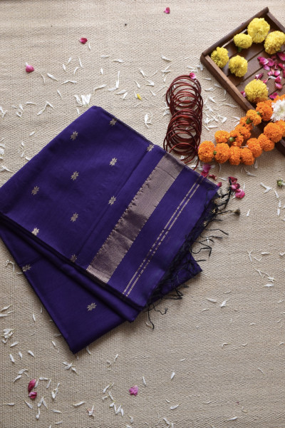 PURPLE MAHESHWARI SAREE