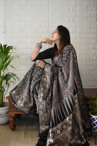 AJRAKH DOLA SAREE #2