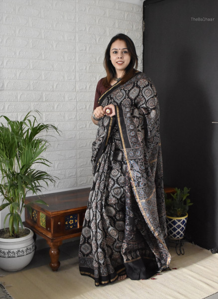 AJRAKH SILK COTTON SAREE #2