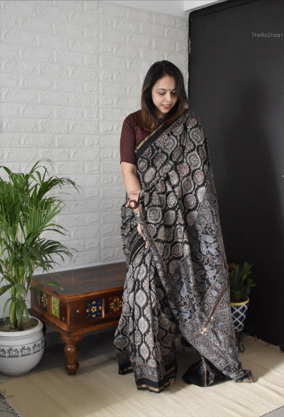 AJRAKH SILK COTTON SAREE #2