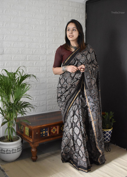 AJRAKH SILK COTTON SAREE #2