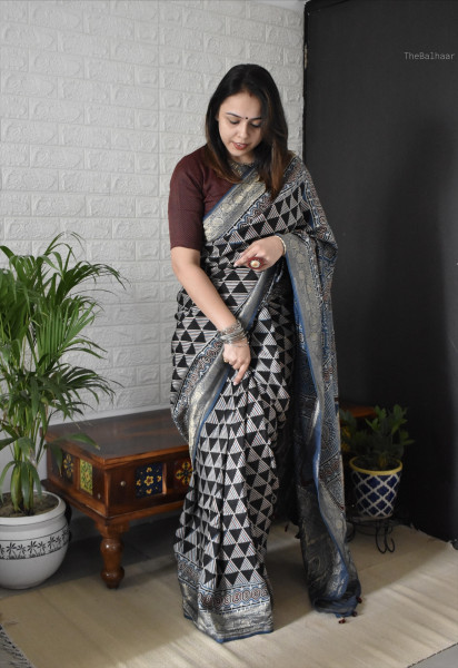 AJRAKH DOLA SAREE #4