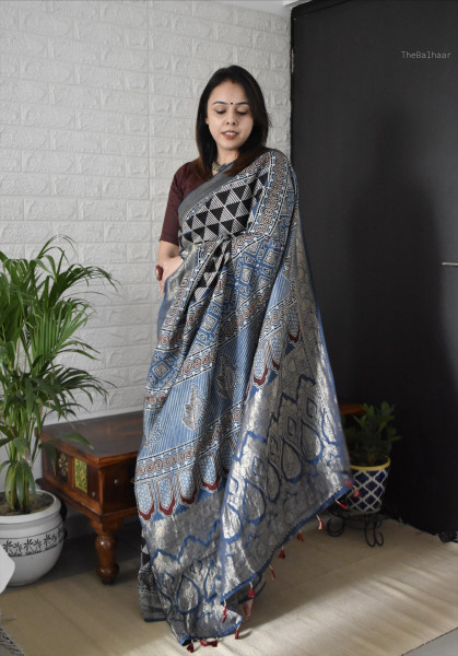AJRAKH DOLA SAREE #4