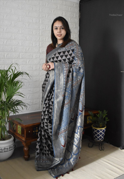 AJRAKH DOLA SAREE #4