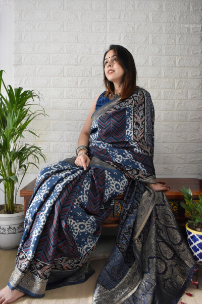 AJRAKH DOLA SAREE #3