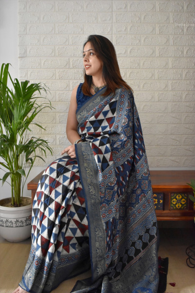 AJRAKH DOLA SAREE #5