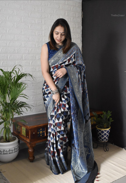 AJRAKH DOLA SAREE #5