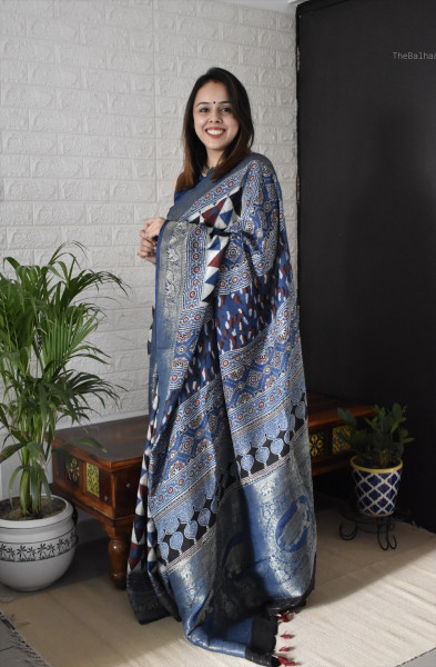 AJRAKH DOLA SAREE #5
