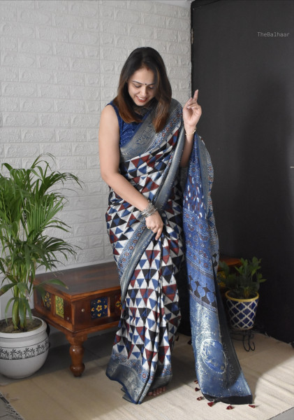 AJRAKH DOLA SAREE #5