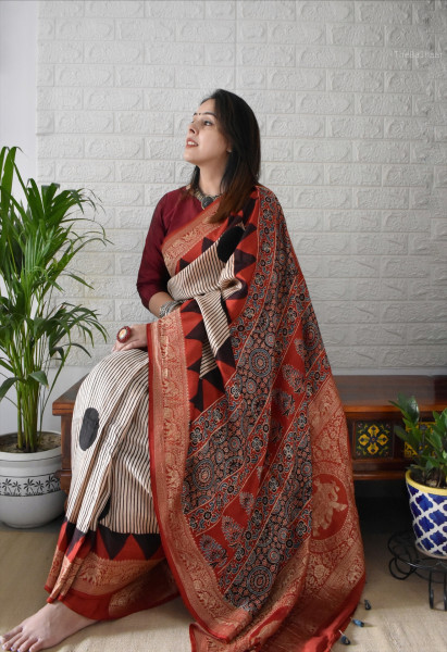 AJRAKH DOLA SAREE #6