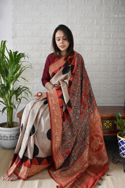 AJRAKH DOLA SAREE #6