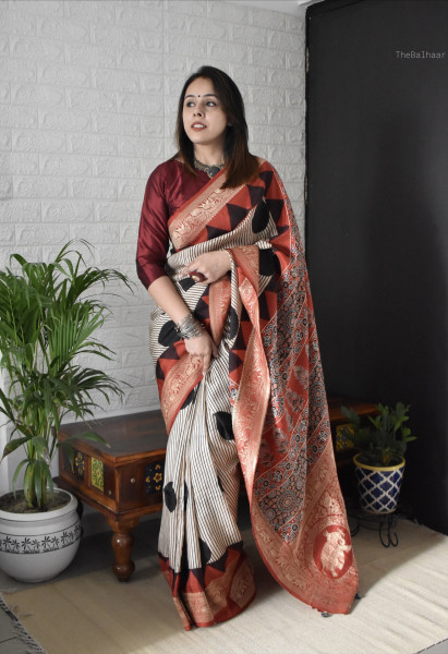 AJRAKH DOLA SAREE #6