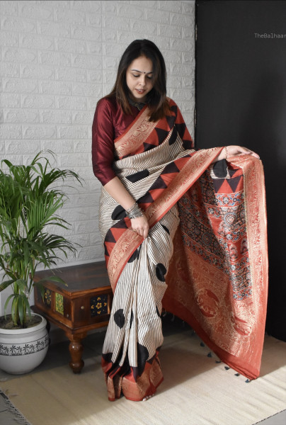 AJRAKH DOLA SAREE #6