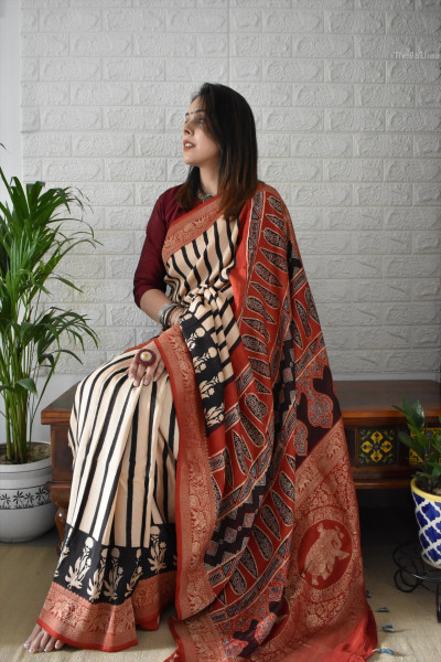 AJRAKH DOLA SAREE #8