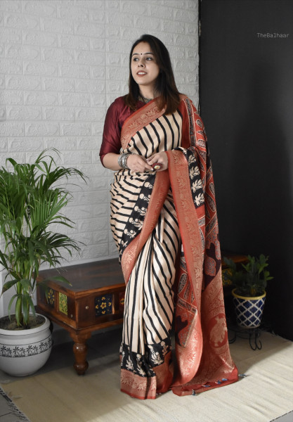 AJRAKH DOLA SAREE #8
