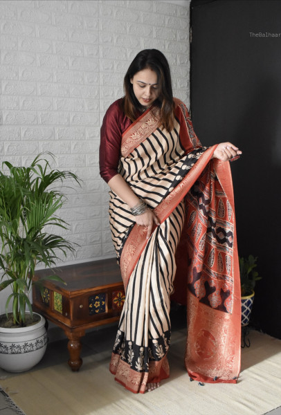AJRAKH DOLA SAREE #8