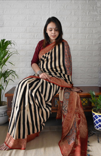 AJRAKH DOLA SAREE #9