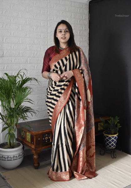 AJRAKH DOLA SAREE #9