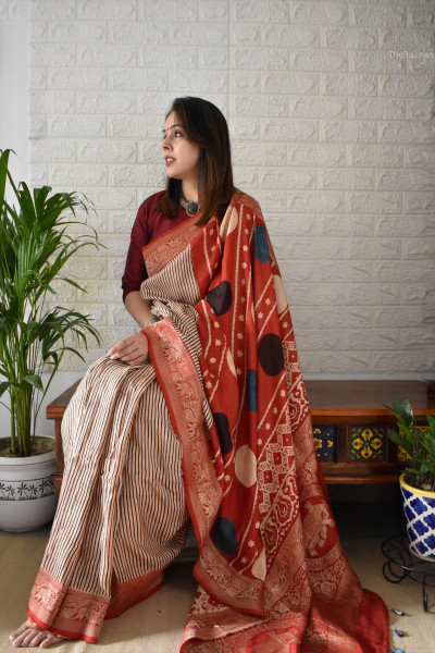 AJRAKH DOLA SAREE #7
