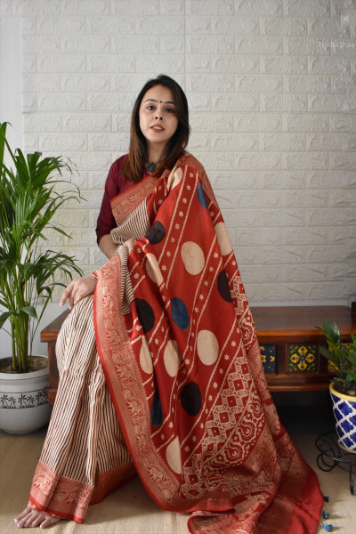 AJRAKH DOLA SAREE #7