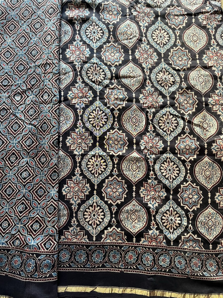 AJRAKH SILK COTTON SAREE #2