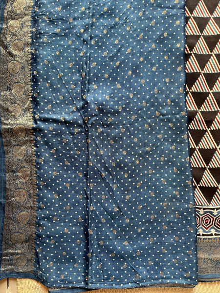 AJRAKH DOLA SAREE #4