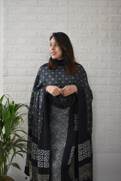 AJRAKH KURTA DUPATTA SET #2