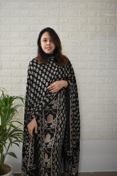 AJRAKH KURTA DUPATTA SET #3