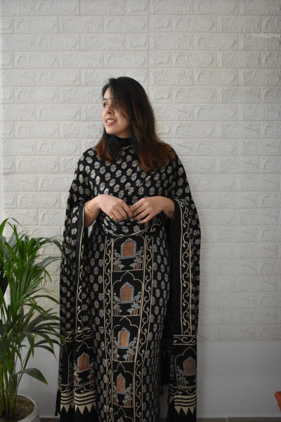 AJRAKH KURTA DUPATTA SET #3