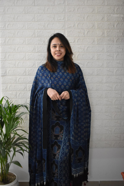 AJRAKH KURTA DUPATTA SET #6
