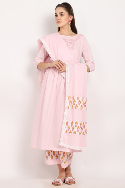 Blush Floral Dupatta