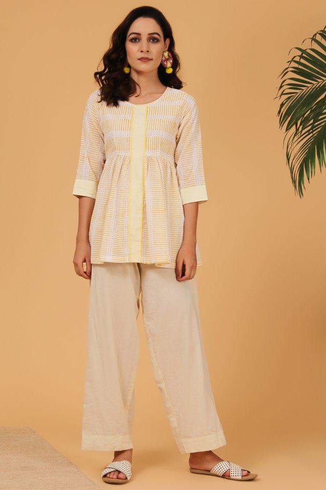 Image of Yellow Striped Top