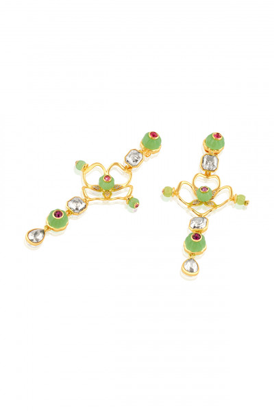 Botanic Brilliance Dangler Earrings 18Kt Gold Plated