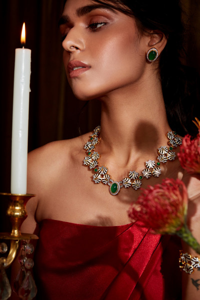 Elizabeth Necklace in 22Kt Gold Plated 925 Sterling Silver