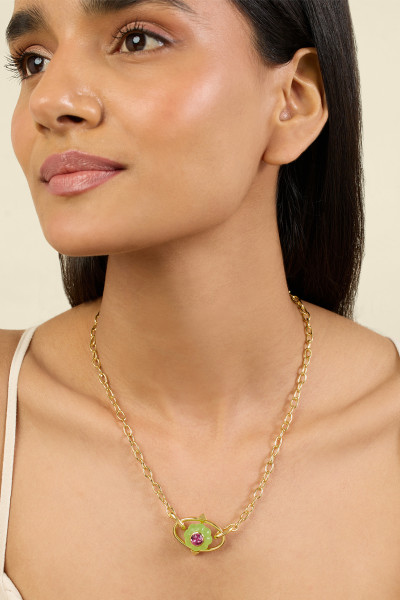 Enchanted Blossom Pendant Necklace 18Kt Gold Plated