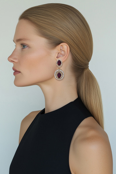 Aurora Earrings Burgundy