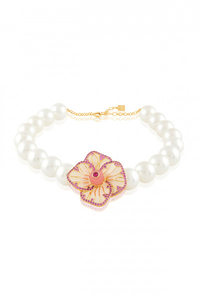 Floral Symphony Choker Necklace 18Kt Gold Plated
