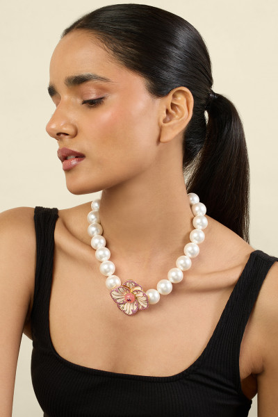 Floral Symphony Choker Necklace 18Kt Gold Plated