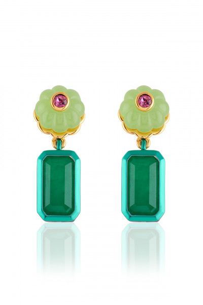Garden Muse Statement Earrings 18Kt Gold Plated