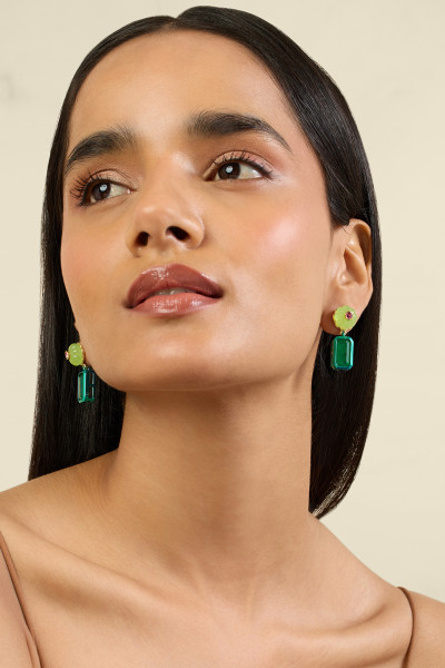 Garden Muse Statement Earrings 18Kt Gold Plated