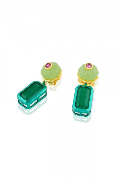 Garden Muse Statement Earrings 18Kt Gold Plated