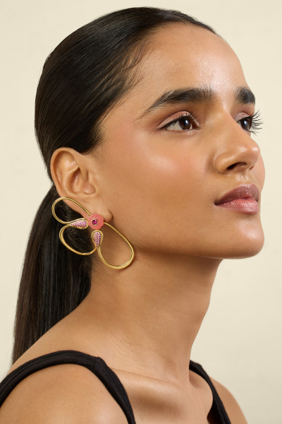 Petal Dusk Stud Earrings 18Kt Gold Plated