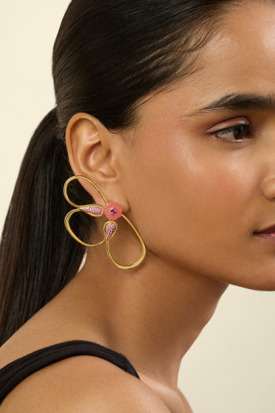 Petal Dusk Stud Earrings 18Kt Gold Plated