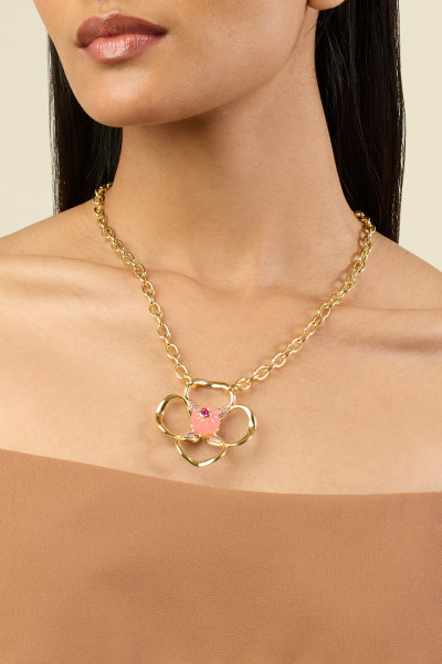 Rosé Glow Pendant Necklace 18Kt Gold Plated