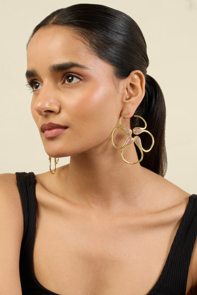 Rosé Radiant Stud Earrings 18Kt Gold Plated