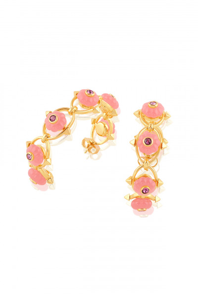 Twilight Bloom Hoop Earrings 18Kt Gold Plated