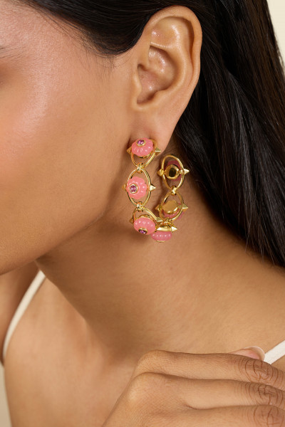 Twilight Bloom Hoop Earrings 18Kt Gold Plated